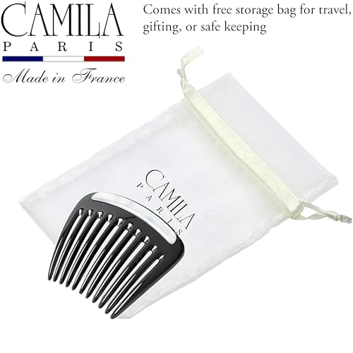 Camila Paris CP3769 Hair Side Comb Black & Pearl Small French Twist Clip