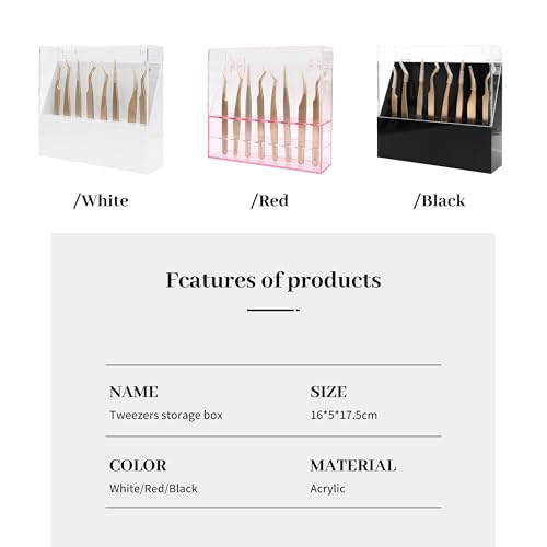 8-Hole Eyelash Tweezer Storage Box - Dust-Proof Professional Lash Case