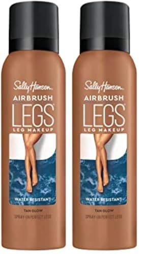 Sally Hansen Airbrush Legs Spray-On Makeup, Tan Glow - 4.4 Oz (Pack of 2)