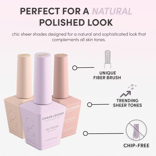 Chaun Legend Sheer Tones Gel Nail Polish - Silky Sheets LG5094, 0.5 oz