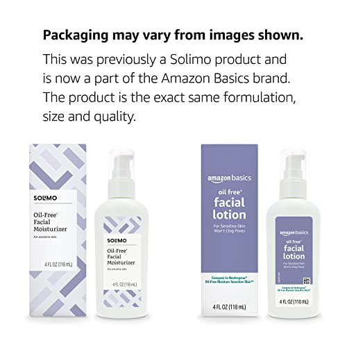 Amazon Basics Oil-Free Facial Moisturizer for Sensitive Skin, 4 oz (Pack of 3)