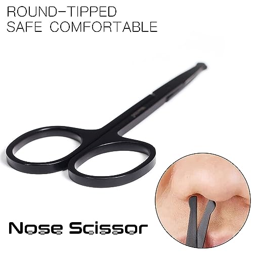 BlueZOO 3PCS Beard Mustache Nose Hair Scissors & Comb Kit