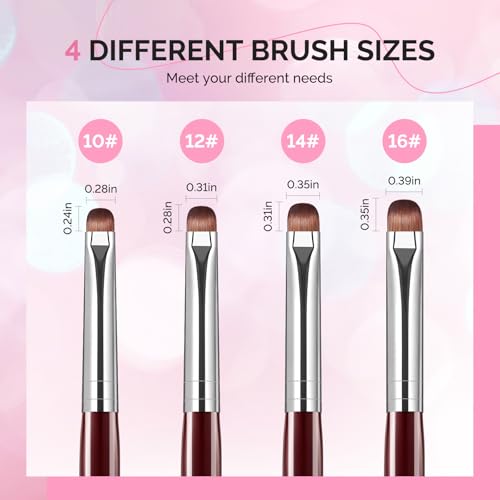 MelodySusie 4-Piece French Manicure Nail Brush Set with Rosewood Handles