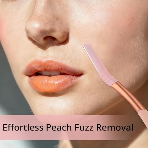 Dermaplane Razor for Women Face, Eyebrow Razor with Reusable Handle and 10 Refill Blades, Professional Dermaplaning Tool Face Razors for Exfoliation, Peach Fuzz Removal, Eyebrow Shaping