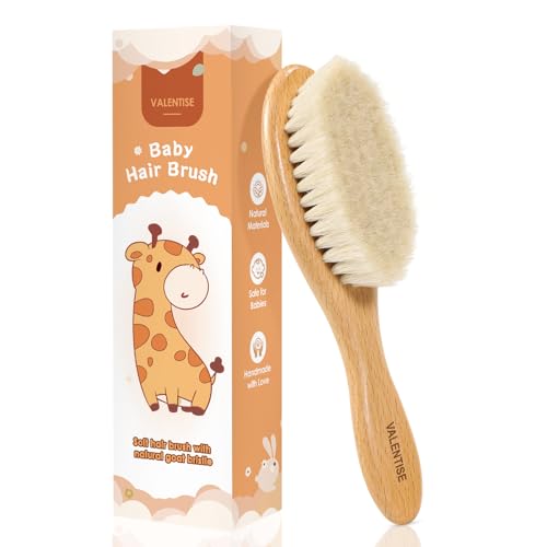 Natural Wooden Baby Hair Brush - Soft Bristle for Gentle Care