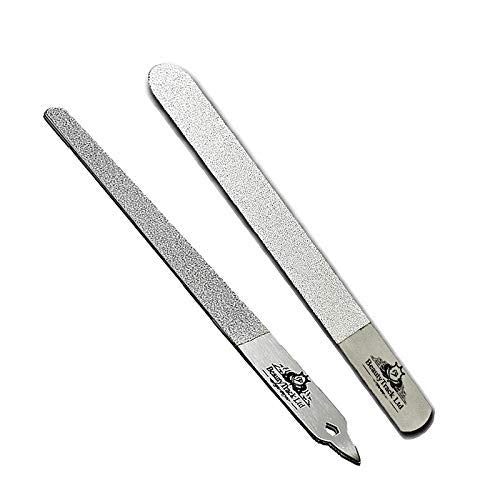 BeautyTrack 6-Inch Diamond Deb Nail File - Stainless Steel Manicure Tool