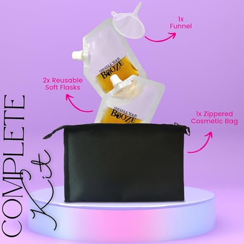 Hidden Drink Pouch Cosmetic Bag - 4 oz Reusable Travel Flask