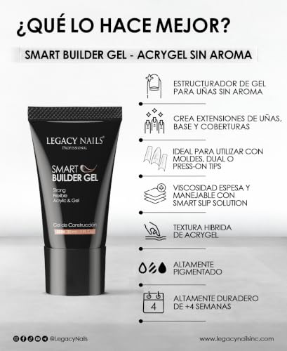 Legacy Nails Smart Builder Gel 1oz - Odorless Peach Sculpting Gel