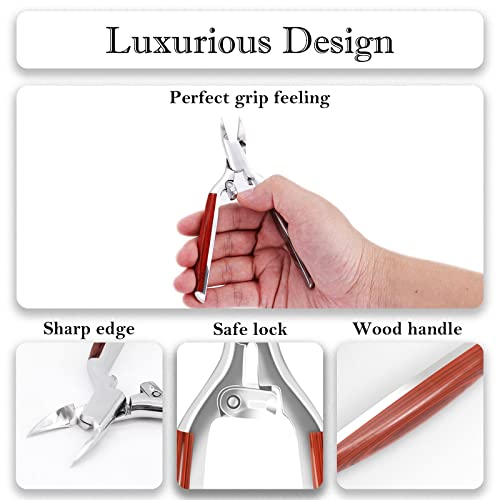 Professional Podiatrist Toenail Clippers with Wooden Handle