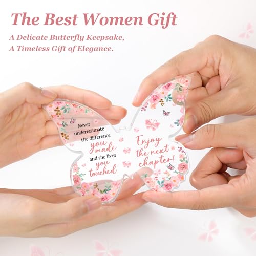 Butterfly Acrylic Farewell Gift Plaque for Coworkers - 5x3.8 Inches