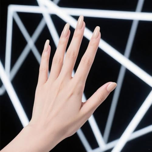 RIKWOG Almond Gel Nail Tips - 600PCS Pre-Etched Clear Fake Nails