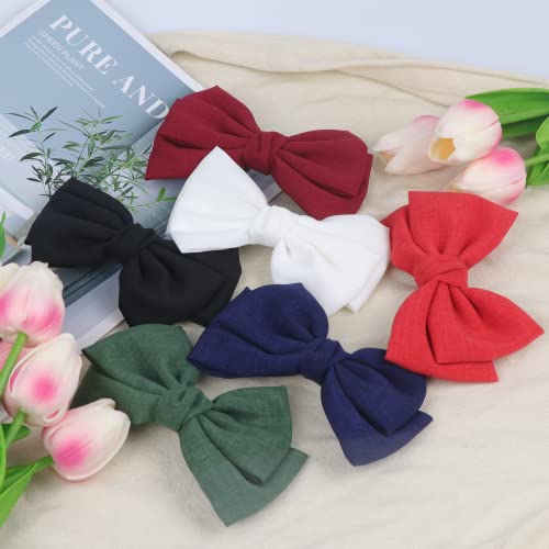 Riccioofy French Hair Bow Clips - 6pcs Barrette Accessories