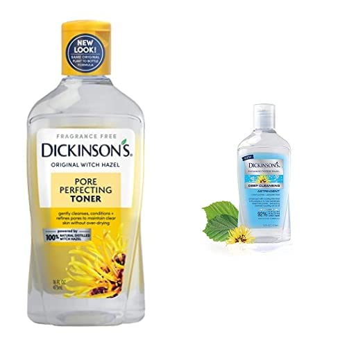 Dickinson's Witch Hazel Toner & Astringent Bundle - 2 Bottles for Pore Care