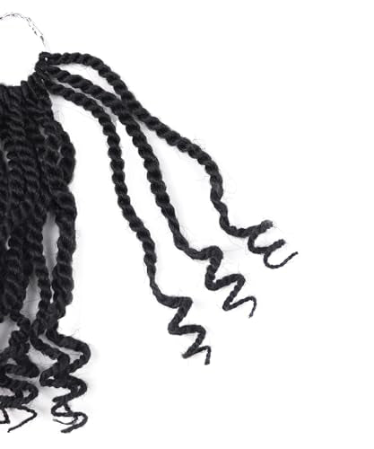 Aeagoo 6 Inch Wavy Senegalese Twist Crochet Braids - 8 Packs, Color 1B