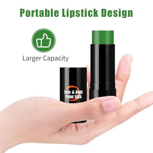 Drawdart Green Face Paint Stick - Hypoallergenic Halloween Makeup