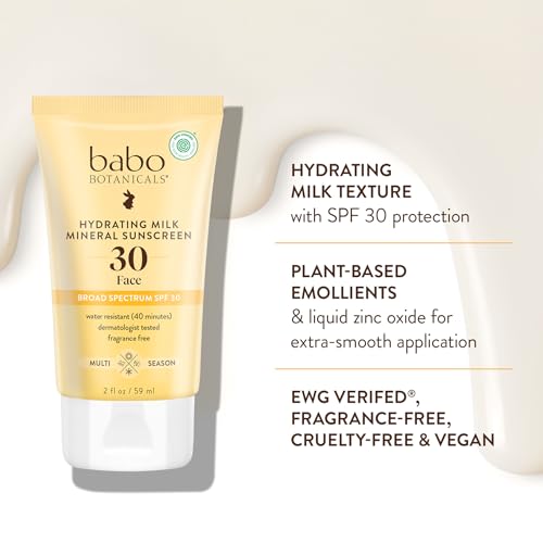 Babo Botanicals Mineral Face Sunscreen SPF 30 for Sensitive Skin