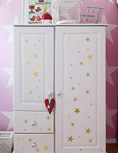 Gold Star Wall Decals - 189 Count Removable Peel and Stick