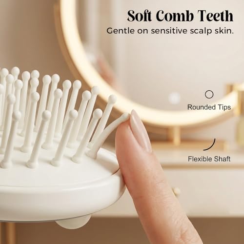 Electric Spray air Cushion Massage Comb, 3-in-1 Electric Mist Spray Hair Brush, Retractable Hairs Massage Brush for Frizzy Hair & Scalp Care, Relieve Hair Tangles & Dryness (Purple)