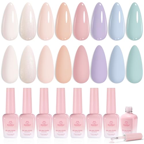 Beetles Pastel Gel Nail Polish Set - Soft Manifest Collection (8 Colors)
