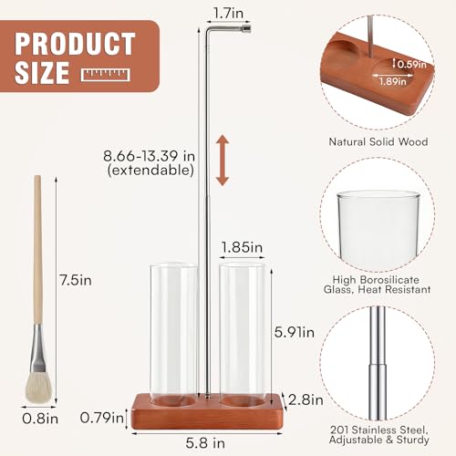 2-in-1 Incense Holder with Glass Ash Catcher for Meditation