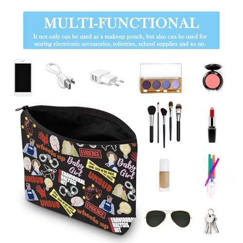 Crime TV Show Inspired Makeup Bag - Durable Canvas Zipper Pouch for Fans