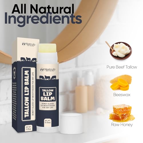 Natrulo Beef Tallow Lip Balm - Hydrating Organic Lip Care