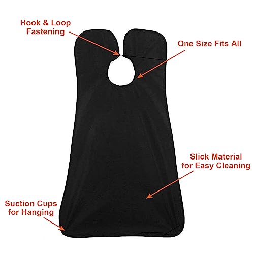 Beard Bib Apron for Easy Shaving & Trimming with Suction Cups