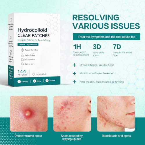 Curalona 2-in-1 Microdart & Hydrocolloid Blemish Patches for Face and Body