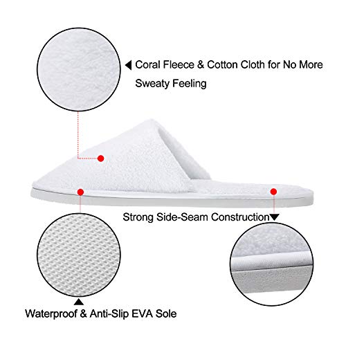 AhfuLife Disposable Spa Slippers - 5 Pairs Non-Slip Hotel Guest Slippers