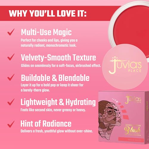 Juvia's Place Blushed Cream Blush Wild Rose - 2-in-1 Cheek & Lip Makeup