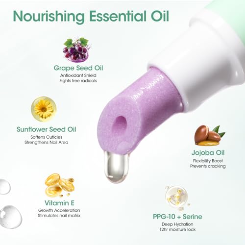 GELLEN Jasmine 4-in-1 Nail Cuticle Pen with Nourishing Oil & Ceramic Tip