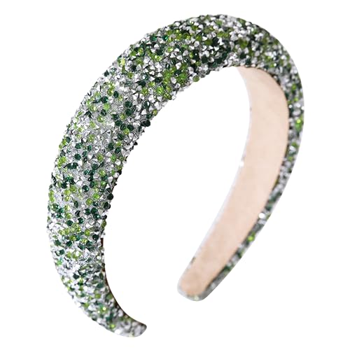 Gmmidea Rhinestone Padded Headband - Sparkly Beaded Crystal Hairband