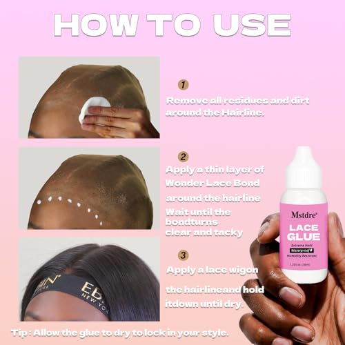 Strong Lace Wig Glue - Non-Toxic, Invisible Bond, 1.285 oz
