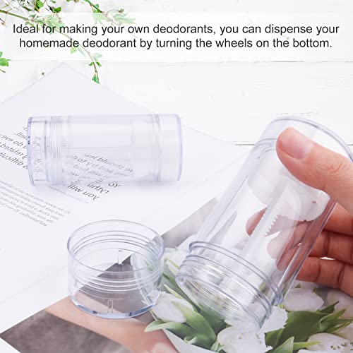 8-Pack Refillable Deodorant Containers 75ml Travel Size Twist-Up Lip Balm Tubes