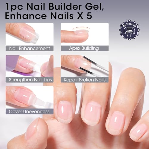 GELLEN 5-In-1 Clear Builder Gel 20ml - HEMA-Free Nail Strengthener