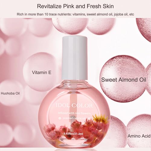 Strawberry Scented Cuticle Oil with Real Flowers - Nail & Nail Care