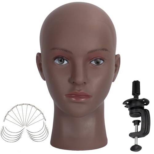Simnient Bald Mannequin Head for Wig Making, Styling, and Makeup Training