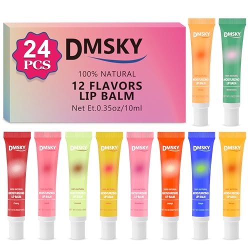 Dmsky 24 Pack Flavored Lip Gloss Set - Clear, Hydrating, Non-Sticky Lip Oil