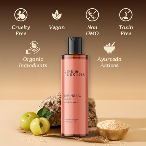 Bhringraj Hair Oil 6.8 Fl Oz - Ayurvedic Scalp Oil for Dry Hair