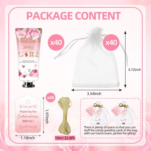 40-Pack Rose Hand Cream Gift Set for Baby Shower & Wedding Party Favors