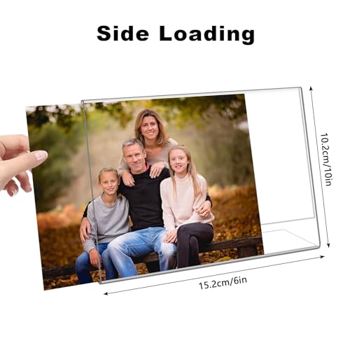 6 Pack Clear Acrylic 6x4 Inch Self Standing Picture Frames