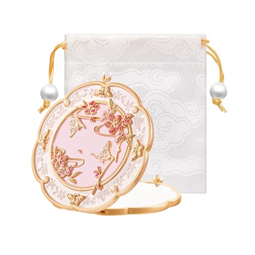 Imperblooms Peach Blossom Compact Mirror - Double-Sided Makeup Mirror