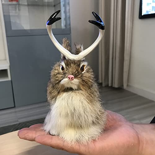 Hand-Crafted Jackalope Figurine | Realistic Rabbit with Antlers