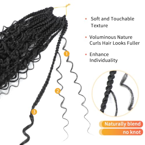 Karida 12 Inch Goddess Box Braids Crochet Hair (Pack of 9) - 1B#