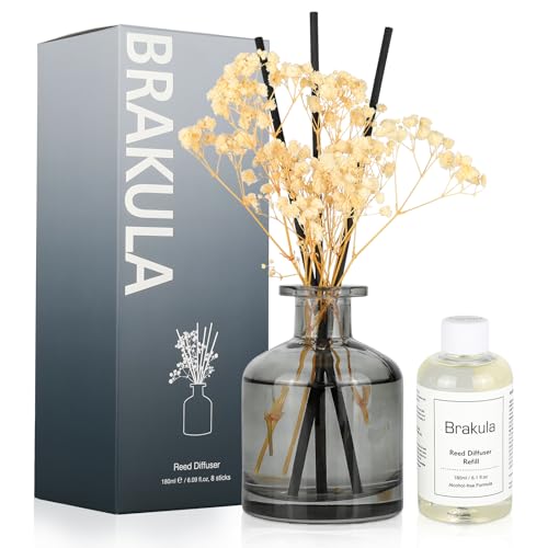 Brakula White Jasmine Reed Diffuser Set with 8 Sticks - 180ml
