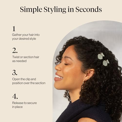 Small Gold and Pearl Clam Shell Hair Clips for Women - 2 Pack