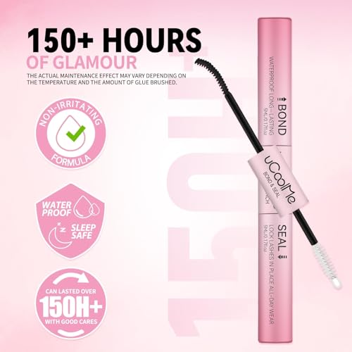 uCoolMe Lash Bond and Seal Waterproof 10ML BlackBond - Long-Lasting, Non-Irritating Lash Glue for DIY