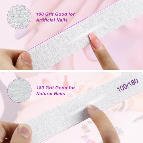 18-Pack Nail Files, 100/180 Grit Double-Sided Emery Boards