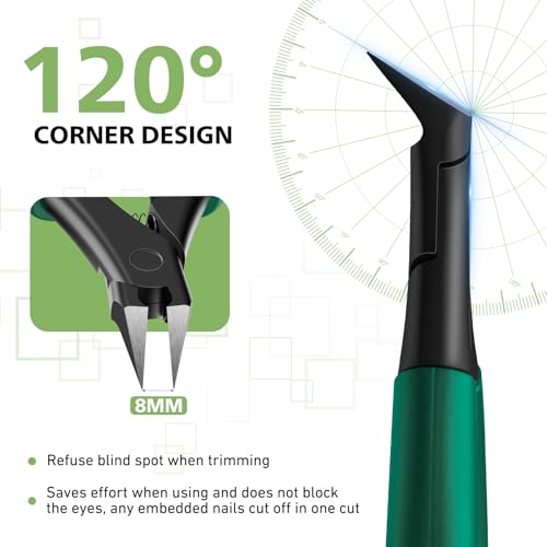 Baluca Straight Toenail Clippers for Thick & Ingrown Nails – Green