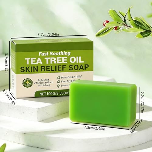 Natural Tea Tree Soap Bar - 2pcs Moisturizing and Cleansing